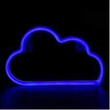 Διακοσμητικό από Neon ΣΥΝΝΕΦΟ με μπαταρία (3xAA) ή USB Μπλε IP20 29.5x2x18.5cm | Aca Lighting | F04006316